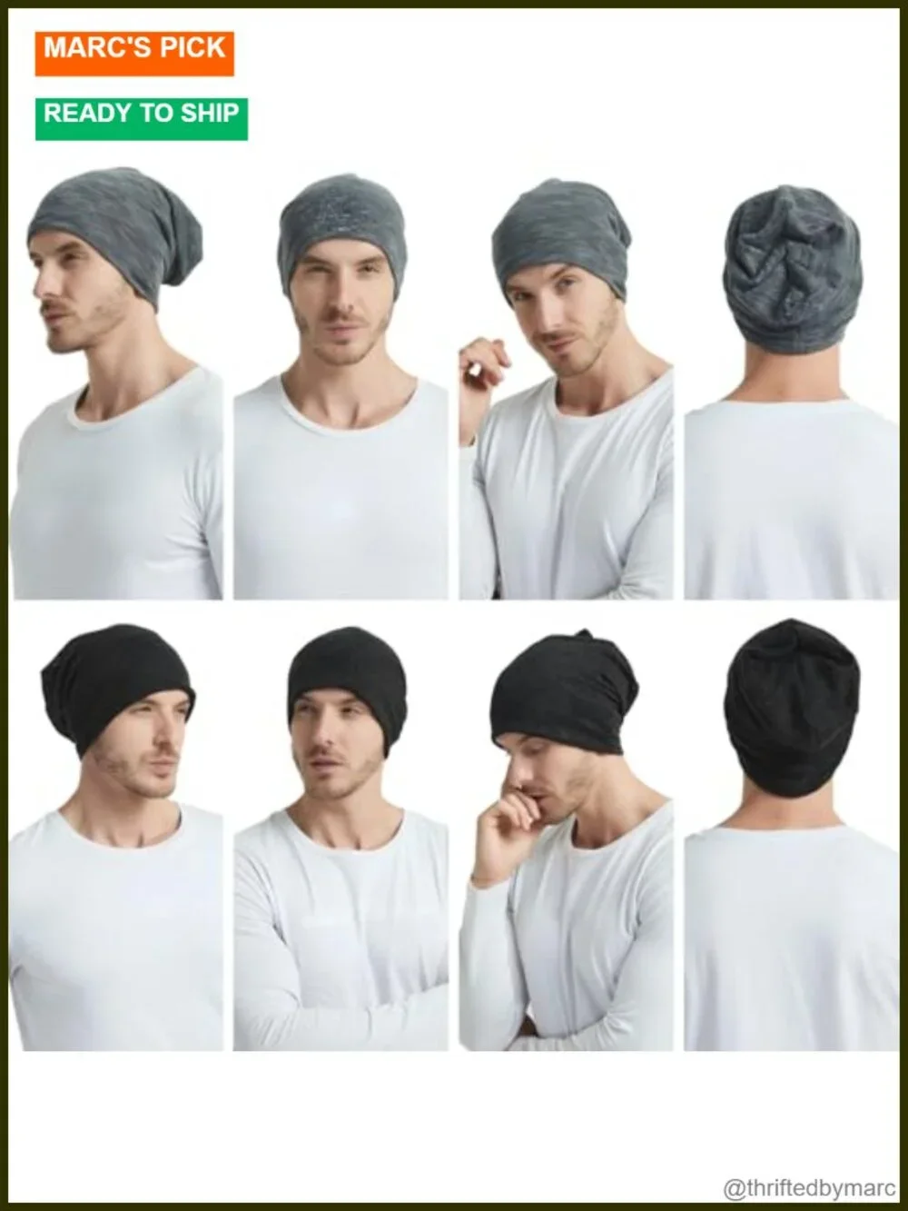 Cotton Blend Slouchy Beanie - Oversize Skull Cap, Sleep & Chemo Hat